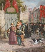 david monies Soldaternes indtog i Kobenhavn 1849 oil painting on canvas